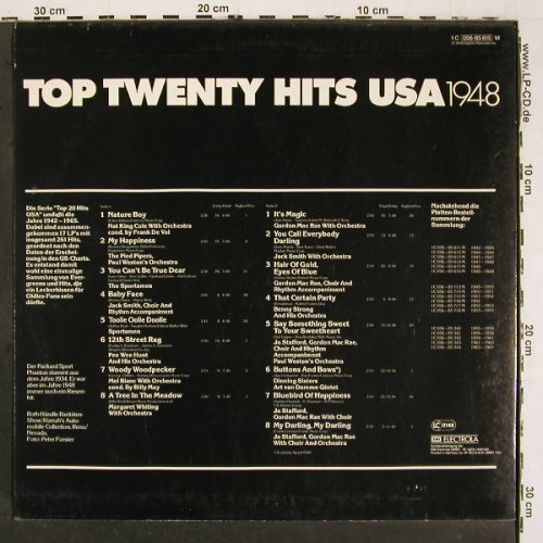 V.A.Top Twenty Hits USA 1948: Nat King Cole... Jo Stafford, Capitol (056-85 615), D, 16Tr., 1978 Typ: LP Best.-Nr.: V6450 Preis: 6,00 Euro.