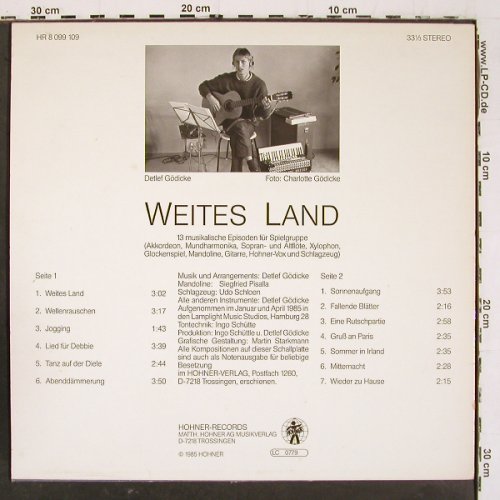 Gödicke,Detlef - Weites Land: 13 musik.Episoden f Spielgruppe, Hohner (HR 8 099 109), D,instrum., 1985 Typ: LP Best.-Nr.: V6574 Preis: 6,00 Euro.