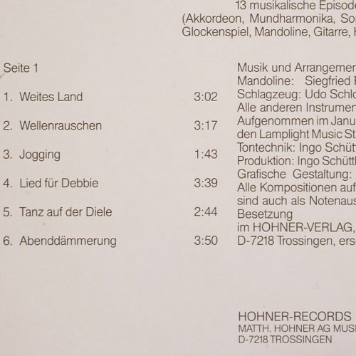 Gödicke,Detlef - Weites Land: 13 musik.Episoden f Spielgruppe, Hohner (HR 8 099 109), D,instrum., 1985 Typ: LP Best.-Nr.: V6574 Preis: 6,00 Euro.