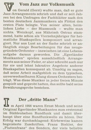 Mosch,Ernst & Seine Orig.Egerl&auml;nder: Ein Klang begeistert die Welt, Foc, Telefunken (S 14 550-P), D, 1969 Typ: LP Best.-Nr.: V7019 Preis: 5,00 Euro.