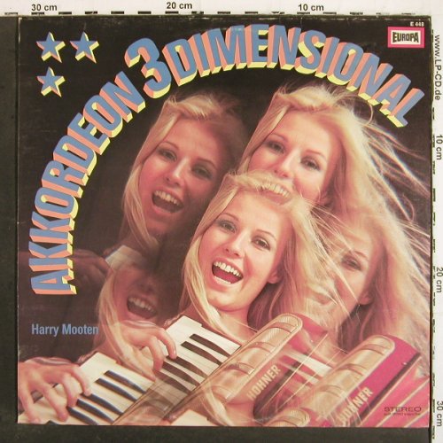 Mooten,Harry: Akkordeon 3 Dimensional (instrum.), Europa (E 448), D Typ: LP Best.-Nr.: V7023 Preis: 5,00 Euro.