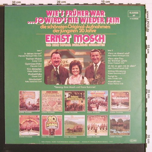 Mosch,Ernst & Seine Orig.Egerl&auml;nder: Wie's Fr&uuml;her War...So Wird's..., Telefunken (6.22925 AF), D, 1977 Typ: LP Best.-Nr.: V7345 Preis: 5,00 Euro.