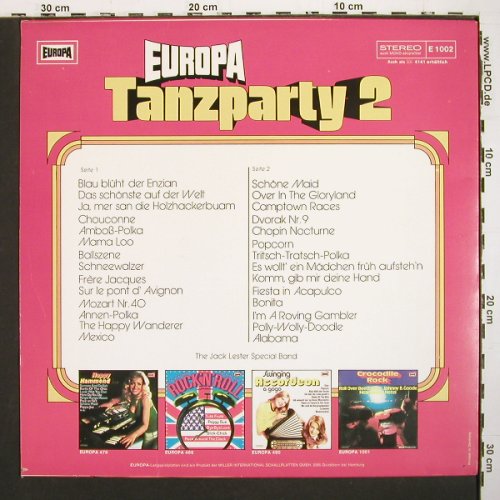 Lester Special Band,Jack: Europa Tanzparty 2, Europa (E 1002), D, 1973 Typ: LP Best.-Nr.: V7541 Preis: 5,00 Euro.
