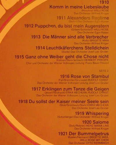 V.A.Das Waren noch Zeiten: Schlagerr&uuml;ckblende v.1910-1933, Ariola (61 446 XU), D,DSC,Foc Typ: 2LP Best.-Nr.: Y366 Preis: 6,00 Euro.