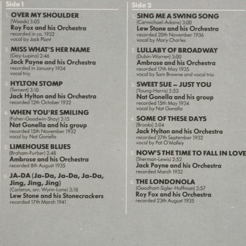 V.A.Swinging Isolation: Englische Tanzorch.d. 30er u.40er, Decca (6.28452 DP), D, Foc, 1978 Typ: 2LP Best.-Nr.: Y638 Preis: 7,50 Euro.