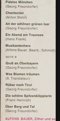 Bauer,Alfons und sein Ensemble: Goldene Zitherklänge (instrumental), Isarton(SMIS 1913), D,  - LP - Y785 - 9,00 Euro